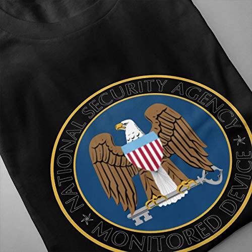 Johnson hop Agencia de Seguridad Nacional Monitored Device Camiseta de Manga Corta para Hombre Camisetas Gym(S,Negro)