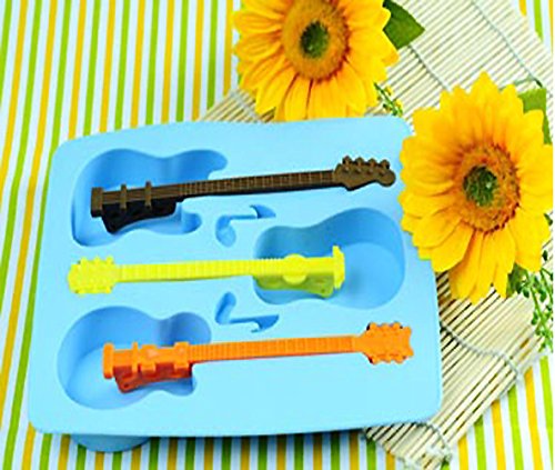 joyliveCY Molde de Silicona para Hacer Cubitos de Hielo, Suave, para Bombones de Chocolate, Pasteles, Fiestas, Guitarra, Utensilios de Cocina, moldes de repostería