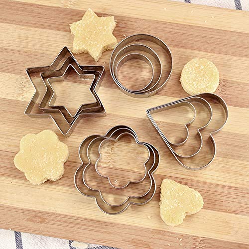 Juego de 24 moldes de acero inoxidable de metal para cocina y niños DIY cortador de galletas para hornear Halloween Navidad