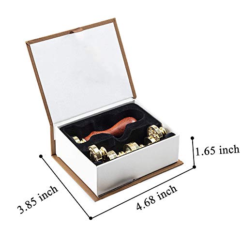 Juego de sellos de cera, 8 unidades, sellos de cera, cabezas de latón y mango de madera, kit de sello de cera adhesivo vintage, regalo para sobre, tarjeta postal, etiqueta de invitación de boda