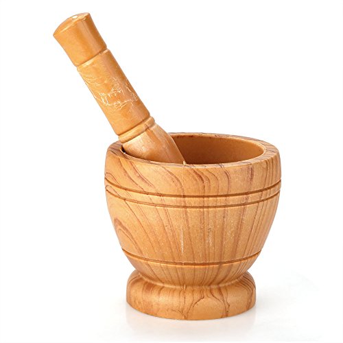 Juego manual de jengibre, mortero y mano de mortero y especias de plástico, cuenco de molienda de cocina