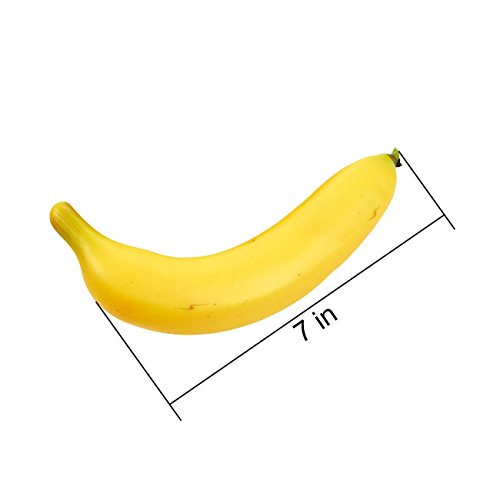 Juvale - Set de frutas artificiales: 6 plátanos de plástico, ideales para pintar bodegones, decorar tiendas, cocinas, color amarillo, 20 x 9 x 4 cm.