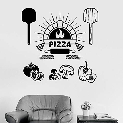 JXFM 102x104cm DIY Custom Name and Color Ingredientes alimentarios Etiqueta de la Pared Pizza Restaurante Italiano Cocina Decoración Interior Cocina Refrigerador Ventana Vinilo Adhesivo Arte Mura