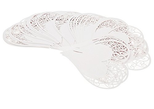 JZK 100 x Blanco Tarjetas Etiquetas Decorativas corazón Invitaciones Boda Copa Detalle Lugar Nombre Mesa para Boda cumpleaño comunión Bautizo Fiesta Navidad
