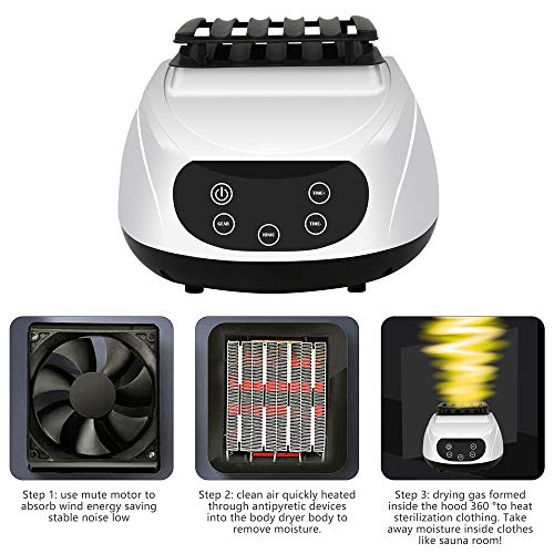 Kacsoo Secadora de Ropa eléctrica Portátil 1300W Plegable Secado rápido Gran Capacidad 33L Secadora de Ropa de Iones Negativos con Temporizador automático Digital de Control Remoto (2 Capas)