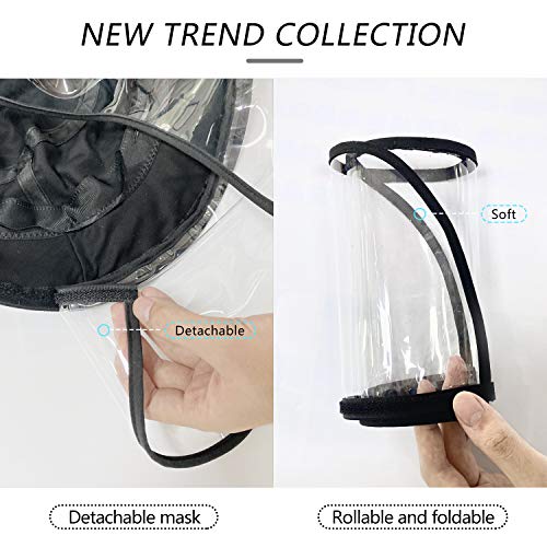Kemier Máscara de Seguridad Escudo Anti-Niebla Salpicaduras de Polvo Sombrero de Pescador Desmontable para Exteriores,Máscara de Visera,Sombreros de Sol Ajustables para Aislamiento de Gérmenes