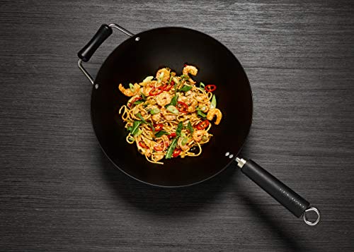 Ken Hom WKH431041 Wok, Color Negro, Acero al Carbono, 31 cm, 4 Pieces