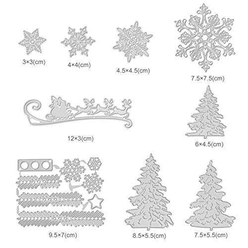 Kesote 9 Troqueles Navidad Troqueles de Corte Metal Troquel Scrapbooking para Álbumes de Recortes Tarjeta Papel Manualidades
