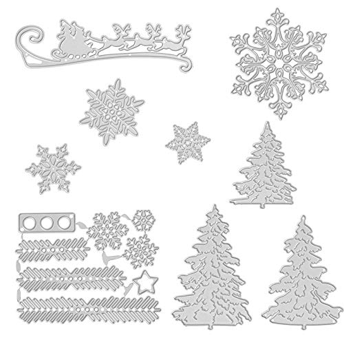 Kesote 9 Troqueles Navidad Troqueles de Corte Metal Troquel Scrapbooking para Álbumes de Recortes Tarjeta Papel Manualidades