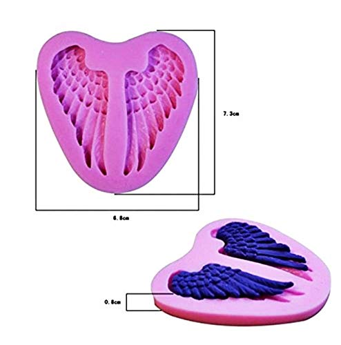 KIRALOVE Molde de Silicona - panqueque - Dos alas de ángel - Uso de Alimentos - Pasta de azúcar - Fondant - Pasteles de Magdalenas - hágalo Usted Mismo - Idea de Regalo - Hobby - Cocina