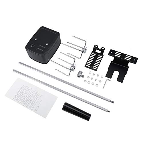 Kit de Asador de Barbacoa con BBQ Motor Eléctrico Asador Giratorio Automático Pincho Asador Accesorios para Cerdo/Cabra/Pollo Tenedor de Acero Inoxidable para Picnic, Camping, Mejor Regalo