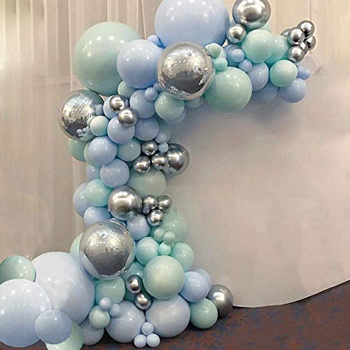 Kit de guirnalda de globos verde menta, decoraciones para fiesta de cumpleaños Guirnalda de globos, verde menta, azul, fiesta de niños, decoraciones de cumpleaños para baby shower.