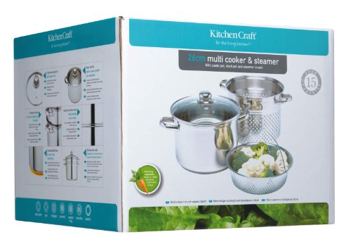 Kitchen Craft Clearview - Olla con Accesorios para cocinar al Vapor (7,5 litros), Acero