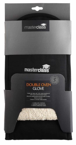 Kitchen Craft Master Class - Guante de Horno Doble, Color Negro