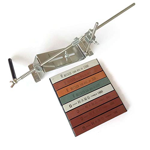 KKmoon Kit de Afilador de Cuchillos de Angulo Fijo Mejorado Piedras de Afilar de Full Metal Stainless Steel Professional