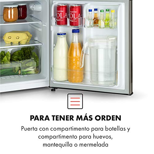 Klarstein Big Daddy Cool – combinación nevera-congelador, Congelador encima, silencioso, eficiencia energética de clase A+, 90 L de capacidad, nevera de 65 L, congelador de 25 L, negro