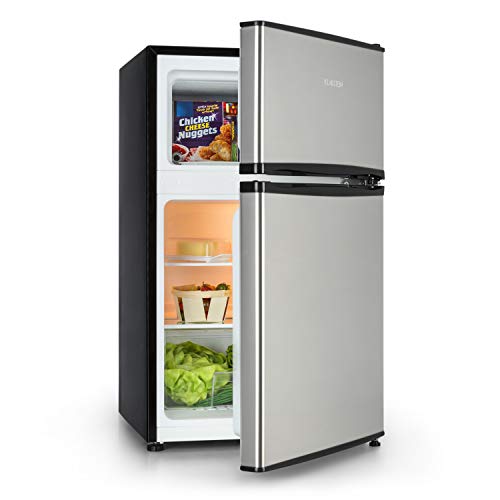 Klarstein Big Daddy Cool – combinación nevera-congelador, Congelador encima, silencioso, eficiencia energética de clase A+, 90 L de capacidad, nevera de 65 L, congelador de 25 L, negro