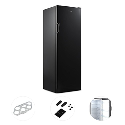 Klarstein Bigboy - Nevera, Nevera independiente, 335 L, 175 cm largo, 60 cm ancho, 6 Pisos, Cajón para verduras, Puerta de apertura intercambiable, Aspecto elegante, Independiente, Negro
