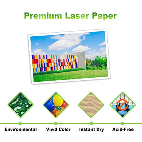 KOALA Papel Fotográfico Láser Brillante de Doble cara, A4, 200 g/m², 100 hojas, para impresoras LASER. Adecuado para imprimir Fotos, Portadas, Certificados, Folletos, Volantes, Tarjetas, Calendarios