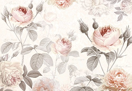 Komar 1 – XXL4 – 034 – 368 x 248 cm la maison, diseño floral papel pintado de – (4 unidades), color rosa