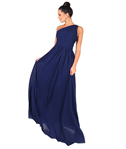 KRISP Vestido Mujer Fiesta Largo Talla Grande Hombro Descubierto Invitada Boda Dama, Azul Marino (4814), 40 EU (12 UK), 4814-NVY-12