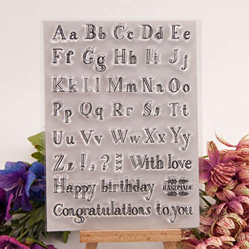 KunmniZ® 1 PC Happy Birthday alfabeto silicona sellos transparentes para decoración regalo DIY Scrapbook repujado álbum Craft