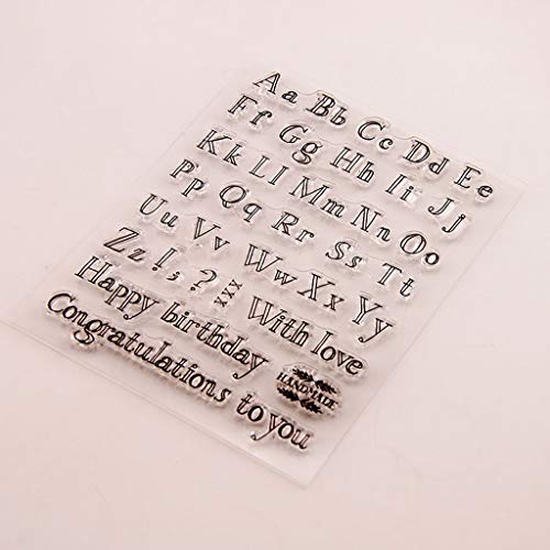 KunmniZ® 1 PC Happy Birthday alfabeto silicona sellos transparentes para decoración regalo DIY Scrapbook repujado álbum Craft