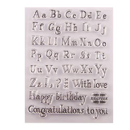 KunmniZ® 1 PC Happy Birthday alfabeto silicona sellos transparentes para decoración regalo DIY Scrapbook repujado álbum Craft