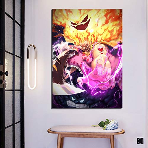 KWzEQ Cuadro En Lienzo Personajes de Anime Cuadro de Arte de Pared decoración del hogar para Carteles de Sala de Estar,60x90cm,Pintura sin Marco