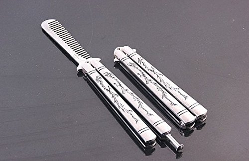 La práctica de la mariposa de acero inoxidable plegable cuchillo Trainer Peine Forma Formación cuchillo de la herramienta Kit de Dragón tallar