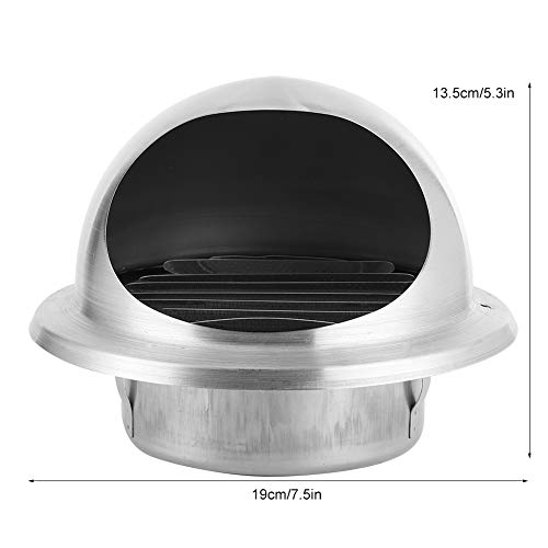 Ladieshow 125 mm con Forma de Bola, ventilación de Aire de Acero Inoxidable, Campana de ventilación Impermeable para Ventilador de ventilación de Campana extractora