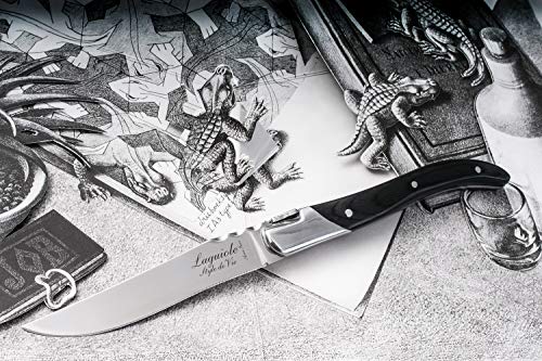 Laguiole Style de Vie Luxury Line - Cuchillo para carne (6 piezas, madera de ébano)
