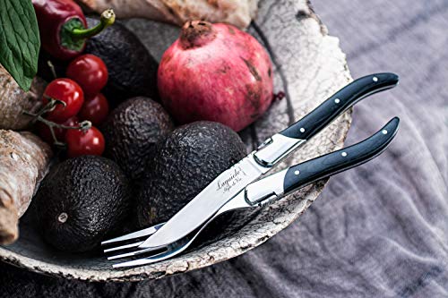 Laguiole Style de Vie Luxury Line - Cuchillo para carne (6 piezas, madera de ébano)
