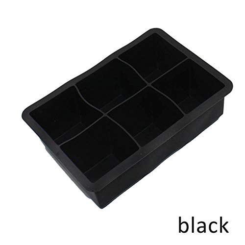 LAI Grado alimenticio 16.5 * 11.5 * 5 cm Forma Cuadrada Molde para Cubitos de Hielo Fruta Máquina para Hacer Cubitos de Hielo 6 Enrejado Bandeja de Hielo Bar Accesorios de Cocina, Negro