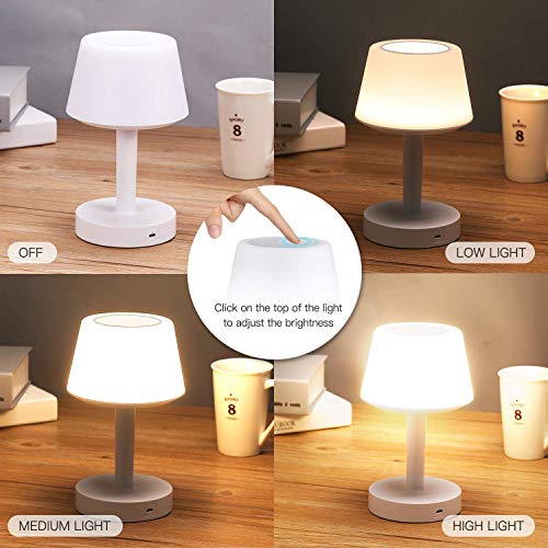 Lámpara de Mesa, Luz de Noche LED con Altavoz Bluetooth, Control Tactil, Regulable, USB Recargable, Cambio de Colores, Reproductor de MP3 para Niños, Habitación, Cámping - Uverbon