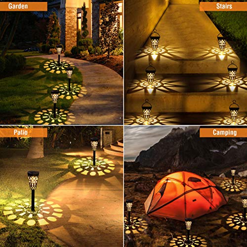 Lámpara Solare para Jardín GolWof 6 Piezas Luz Solar Exterior Impermeable Luces Solar Exterior Luces Exterior Iluminación Decorativa para Terraza Césped Patio Festival Navidad - Luz Blanca Cálida