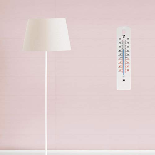 Lantelme Interior Exterior Jardín Termómetro 20 cm plástico blanco Temperatura Análogo -35 a +50 °C Pared de la casa 3188