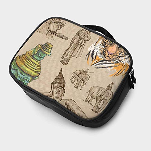Laos Pictures of Life - Estuche organizador portátil para maquillaje de viaje, bolsa de almacenamiento para cosméticos, brochas de maquillaje, accesorios digitales