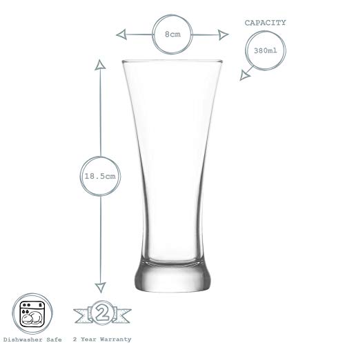 Lav Sorgun - Vaso para Cerveza Pilsner - 380 ml - Pack de 6