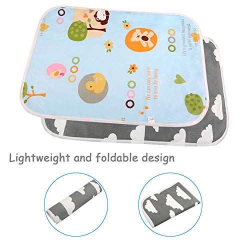 LEADSTAR Cambiador de Bebé, Cambiador de Pañales Plegable para Viaje, Impermeable Lavable Portátil Colchón Bebé Cama para Bebés Recién Nacidos y Niños, 50 x 70 cm, 2 Pack