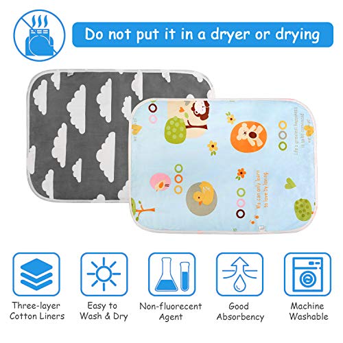 LEADSTAR Cambiador de Bebé, Cambiador de Pañales Plegable para Viaje, Impermeable Lavable Portátil Colchón Bebé Cama para Bebés Recién Nacidos y Niños, 50 x 70 cm, 2 Pack