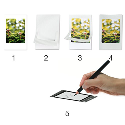 Leebotree Paquete de Accesorios Compatible con cámara Instax Mini 9 Incluye: Album/Lente para Autoretrato/Filtros/Marcos para Fotos/Marcos de Películas/Bordes/Pegatinas (Azul Hielo Without Caso)