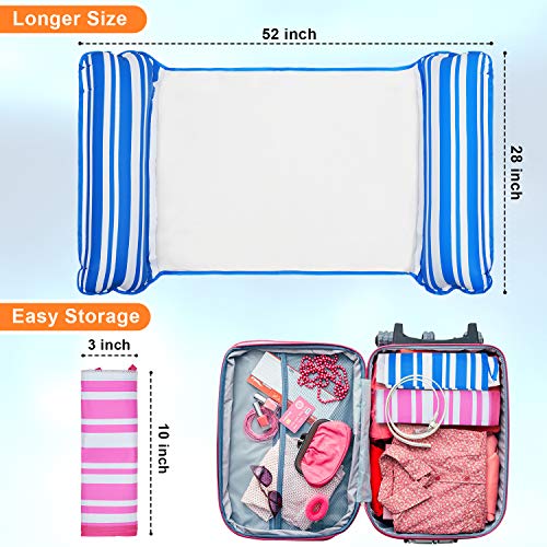 lenbest 2 Pack Hamaca de Agua, Hamaca Flotante, Cama Flotante de Agua Plegado, Piscina Tumbona Hamaca Inflable de Agua Piscina Jardín y Playa para Adultos & Niños (Rosa y Azul)