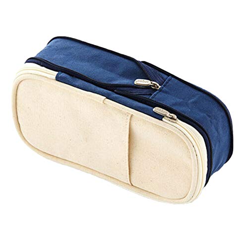 Leobtain Pencil Case Large Capacity Pencil Pouch Double Zippers Pencil Bag Office School Students Pen Holder Organizer Stationery Bag with Compartments for Gilrs Boys Adults