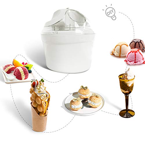 Leogreen - Máquina de helado eléctrica de 1,4 l, para helado, para helado, sorbet y yogur helado, máquina de helado sin BPA, fácil de usar, fabricada en 15-30 minutos