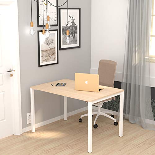 LEVIRA – Mesa de Oficina, Mesa de Comedor, Escritorio, Ceou - 120 x 74 - Roble Blanco