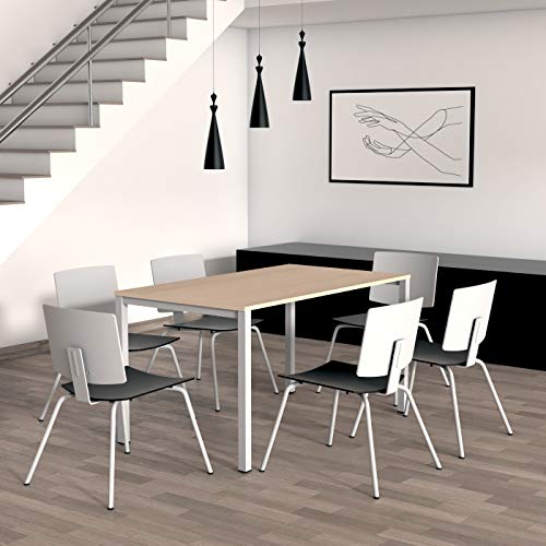 LEVIRA – Mesa de Oficina, Mesa de Comedor, Escritorio, Ceou - 120 x 74 - Roble Blanco