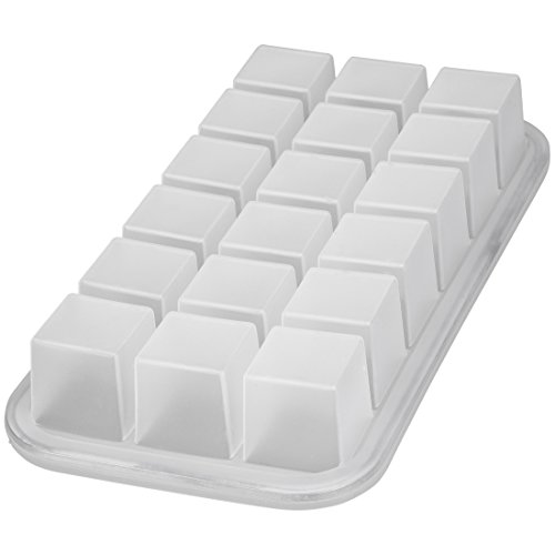 Levivo, Molde de silicona para 18 cubitos de hielo, Blanco, 27.8 x 14.2 x 3.6 cm
