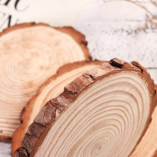 Lezed Discos Rebanadas de Madera Natural Manualidades 45 Piezas Rodajas de Madera Círculos Troncos Madera Decoracion para DIY, decoración de Bodas, decoración del hogar (4-5 cm, 5-6 cm, 6-7 cm, 5 mm)
