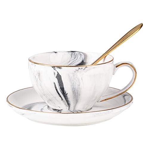 Liangzishop Taza de café de cerámica de la Tarde de la Taza de té de cerámica de la Tetera de Cristal Inglesa del Estilo Taza de café Creativa (Color : B)